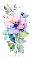 Fototapeta premium Delicate watercolor floral bouquet