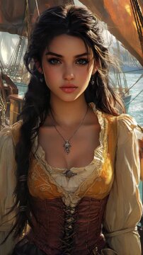 Pirate Woman Portrait in Costume