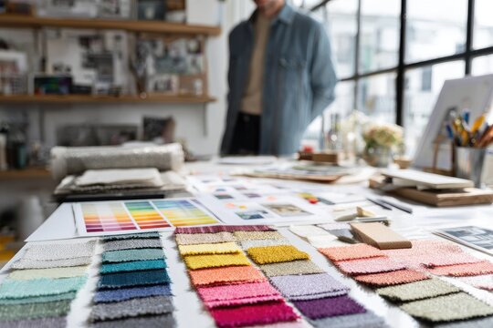 Interior design samples on a table