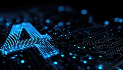 Digital number four on circuit board