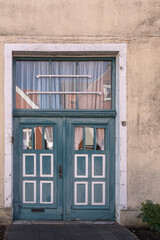 Blaue Haustür in einem alten Haus, Burgsteinfurt
