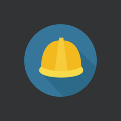 Flat Construction Icon – Safety Hard Hat Helmet
