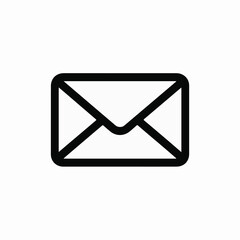 Simple black envelope icon against a clean white background, perfect for email marketing campaigns, website design, and communication.