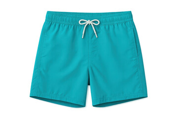 Turquoise swimming trunks isolated on transparent background