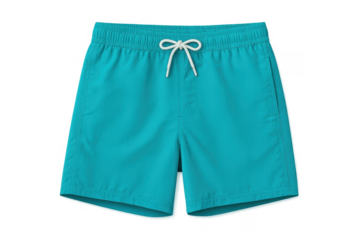Turquoise swimming trunks isolated on transparent background