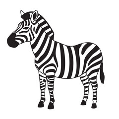 black and white silhouette of a zebra against a white background