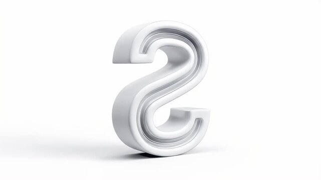 Abstract 3D Letter S: Smooth, White, Rotating, Minimalist Design