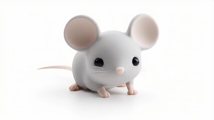 Adorable 3D Animated Mouse: Cute Gray Rodent, Whimsical Character