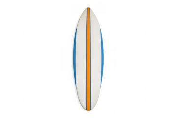 Surfboard isolated on transparent background showing its bottom