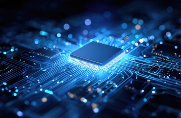 High-tech circuit board with central processor