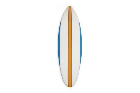 Surfboard isolated on transparent background showing its bottom