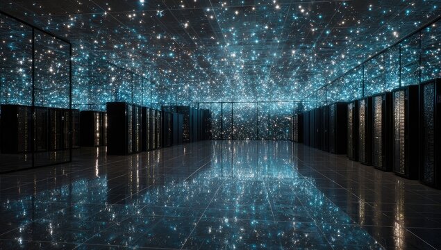 A futuristic server room