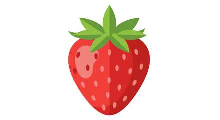 Fototapeta premium Vibrant strawberry illustration with geometric flair and minimalist design creating an engaging visual fruit icon for digital applications