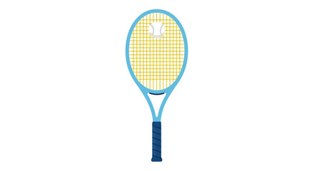 Isolated vector design of tennis racket with a tennis ball ready for a vibrant match or recreational game on the court for exercise and skill building