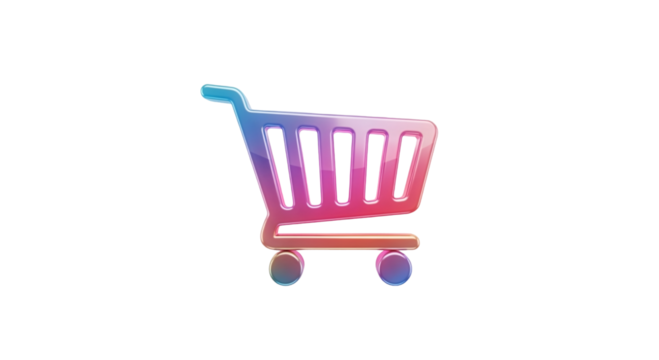 shopping cart isolated on white