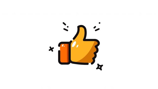 animated Thumbs Up Hand Gesture Icon for Positive Feedback and Approval 