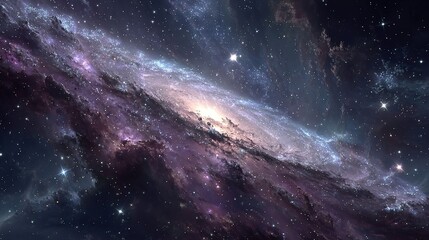 A colorful galaxy with stars and cosmic dust in outer space.