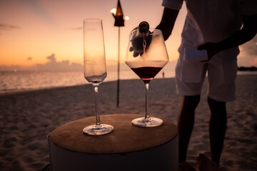 romantic dinner at the beach