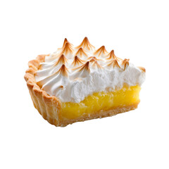Delicious Lemon Meringue Tart Slice, Close-up Studio Shot