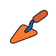 Cartoon Handdrawn Trowel Construction Equipment Illustration Icon Graphic