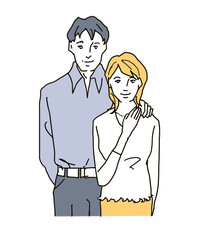 Couple husband and wife illustration simple design