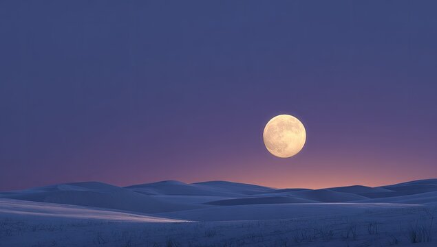 Vast moonlit desert landscape