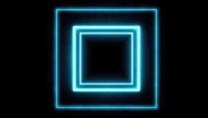 Neon blue glowing squares on black