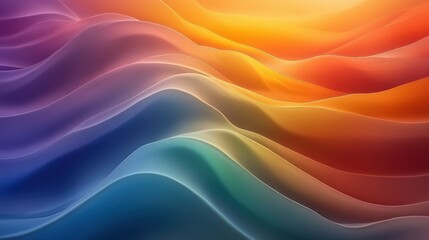 Fototapeta premium Abstract flowing waves with a gradient of colors from blue to orange.