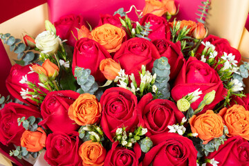 roses as present at horizontal composition