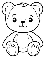 PNG Teddy bear doll cartoon doodle white.