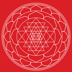 Indian spiritual sign Shree Yantra vector