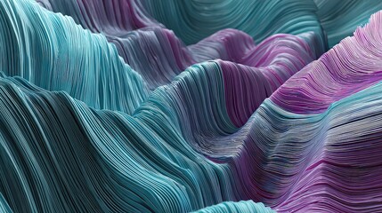 Abstract Colorful Digital Mountainscape