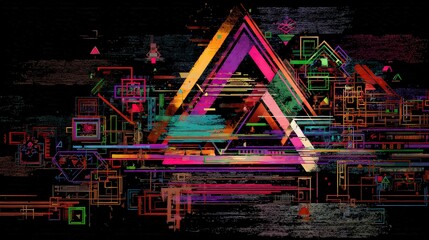 Abstract Geometric Shapes Colorful Design