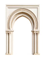 Naklejka premium Elegant Moorish archway with intricate carvings, perfect for travel, design, or architectural projects