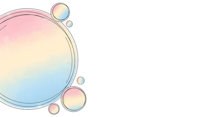 Abstract Watercolor Bubbles Design on White Background