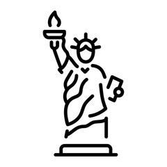 A line style icon showing liberty statue