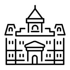 Obraz premium A linear style icon representing historical building