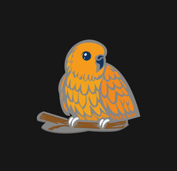 Owl on a tree branch at night