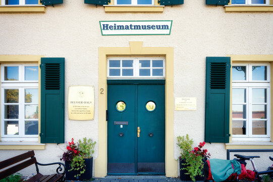 Monheim, Germany August 18 2025: The Heimatmuseum Deusser-Haus in Monheim am Rhein, Germany
