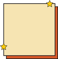 Retro Beige Frame with Orange Border and Stars