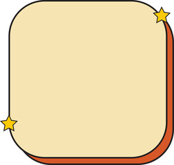 Retro Beige Frame with Orange Border and Stars