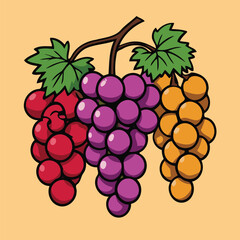 High quality vector illustration of green grapes refresh mouth for creative projects and digital artwork design purposes