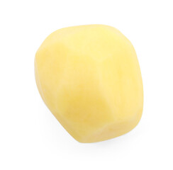 One peeled raw potato isolated on white