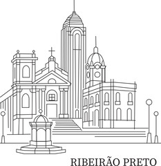 Ribeirão Preto City Line Draw Simple Minimalist