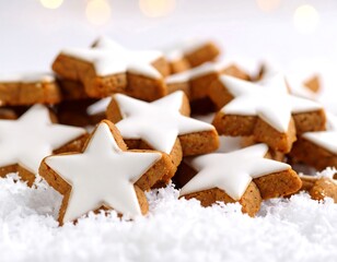 Festive star-shaped cookies piled high