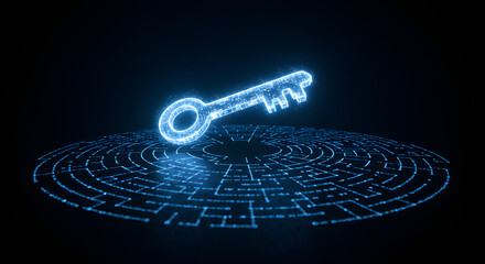 Digital key over luminous maze