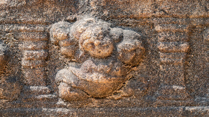 Close-up of ancient Ruins in Polonnaruwa 
