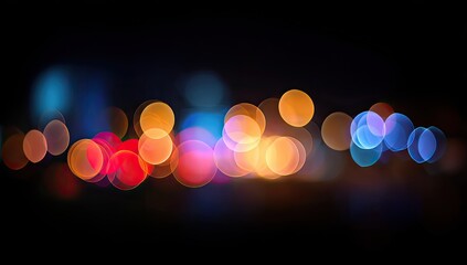 Abstract bokeh of colorful night lights