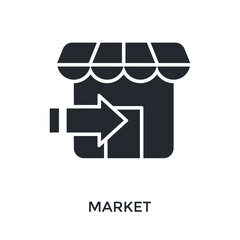 Market Icon Glyph Style. Vector Illustration For Graphic Design