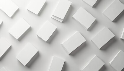 Clean business card mockup with white textured background. Multiple blank cards arranged for product presentation. Ideal for branding, identity, marketing, corporate design projects. Features copy